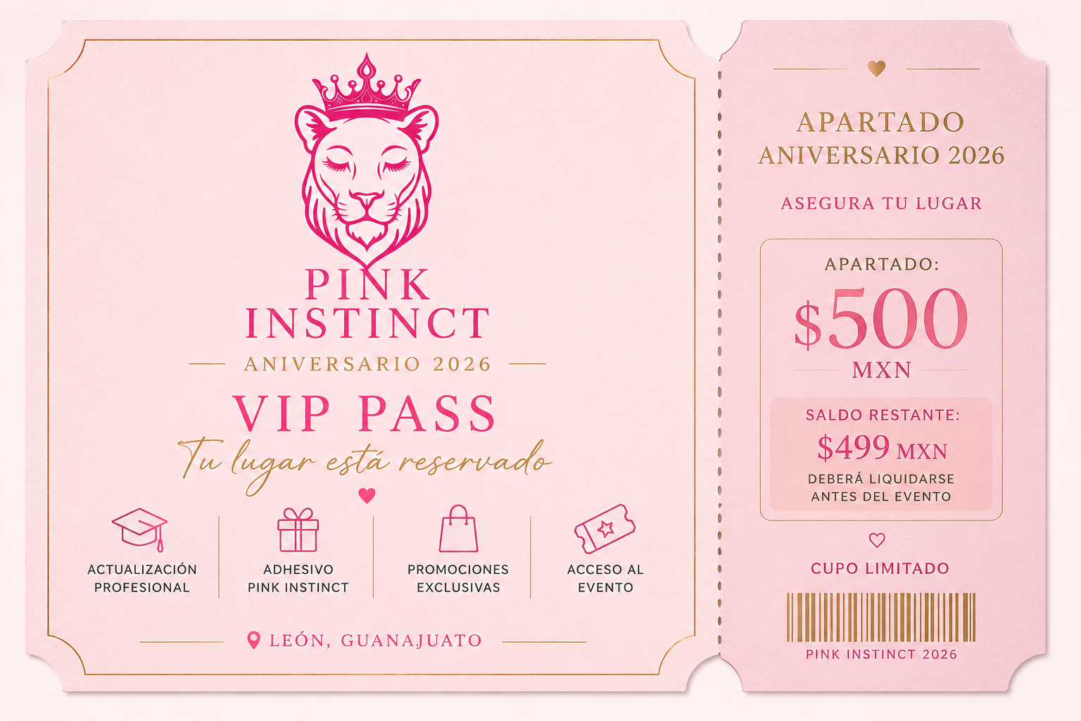 🎟️ Apartado Aniversario Pink Instinct 2026